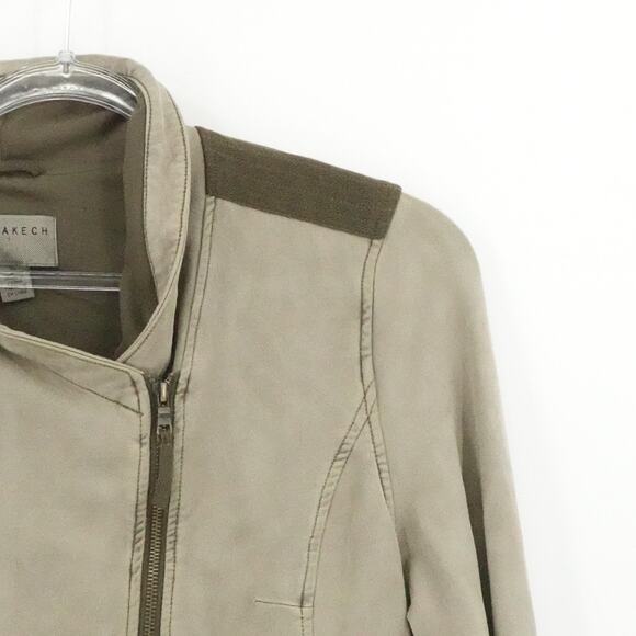Marrakech Jacket Womens XL Taupe Moto Utility Style Full Zip Stretch Pockets New - Picture 5 of 16